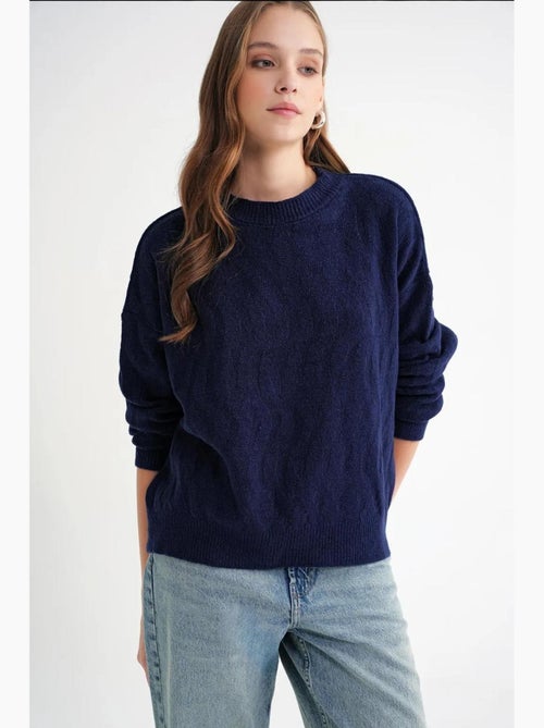 Maglione pullover in maglia a coste con motivo a trecce mixray - Kiabi Maglione pullover in maglia a coste con motivo a trecce mixray - Kiabi