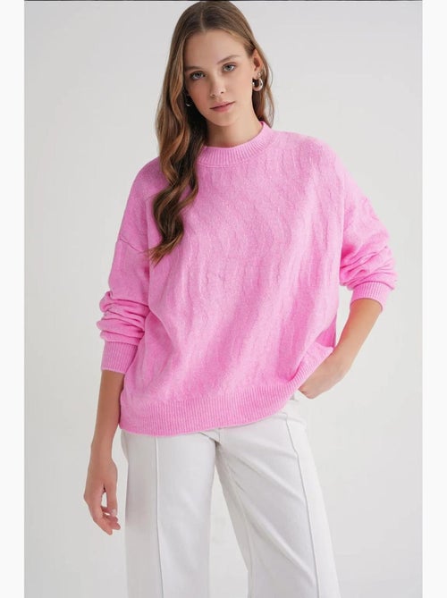 Maglione pullover in maglia a coste con motivo a trecce mixray - Kiabi