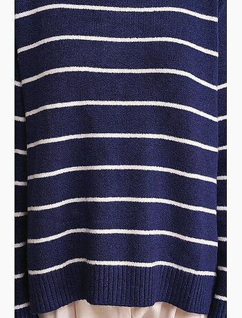 Maglione pullover in maglia relaxed a righe con girocollo mixray