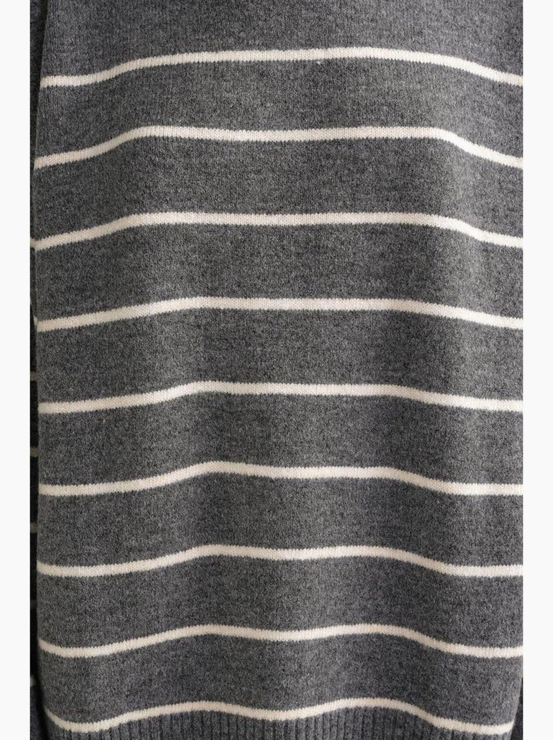 Maglione pullover in maglia relaxed a righe con girocollo mixray Grigio scuro - Kiabi
