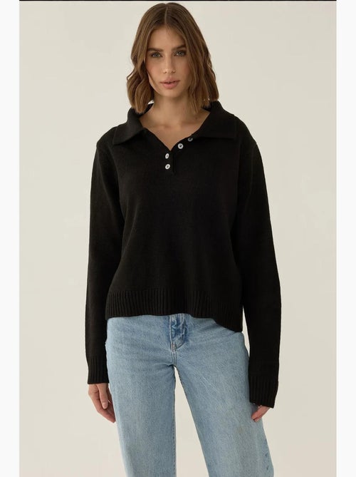 Maglione relaxed fit con colletto con bottoni hiccup - Kiabi Maglione relaxed fit con colletto con bottoni hiccup - Kiabi