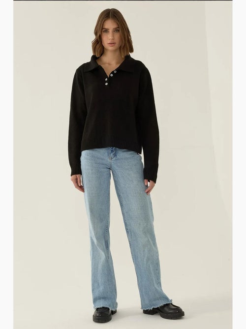 Maglione relaxed fit con colletto con bottoni hiccup - Kiabi Maglione relaxed fit con colletto con bottoni hiccup - Kiabi