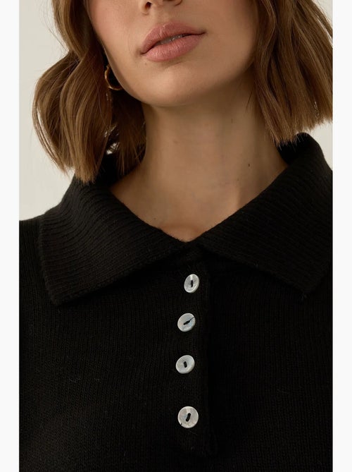 Maglione relaxed fit con colletto con bottoni hiccup - Kiabi Maglione relaxed fit con colletto con bottoni hiccup - Kiabi