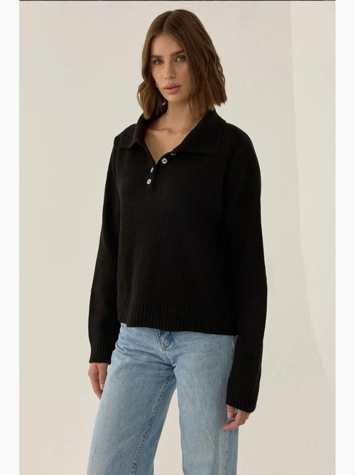 Maglione relaxed fit con colletto con bottoni hiccup - Kiabi Maglione relaxed fit con colletto con bottoni hiccup - Kiabi