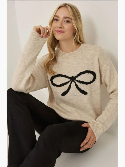 Maglione relaxed fit con dettaglio fiocco hiccup - Kiabi Maglione relaxed fit con dettaglio fiocco hiccup - Kiabi