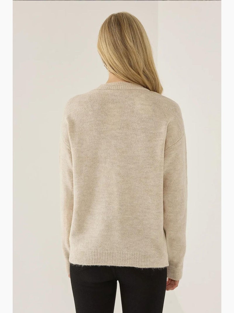Maglione relaxed fit con dettaglio fiocco hiccup Beige naturale - Kiabi