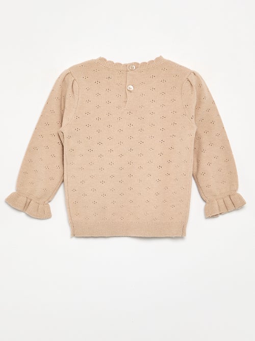 Maglione ricamato in maglia traforata - Kiabi