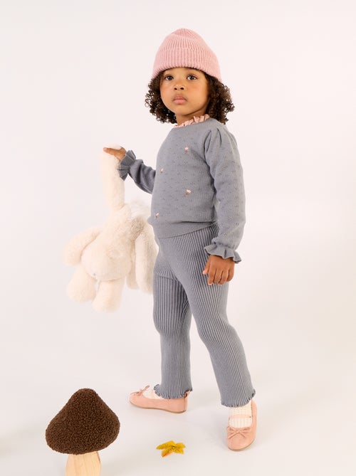 Maglione ricamato in maglia traforata - Kiabi