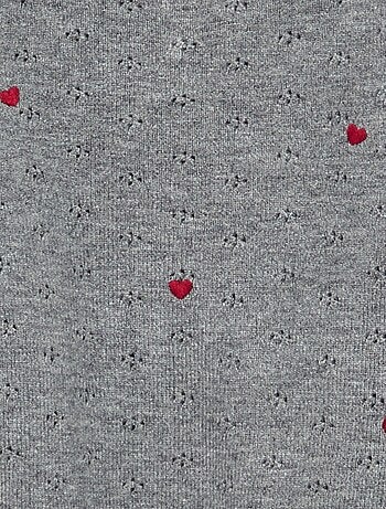 Maglione ricamato in maglia traforata