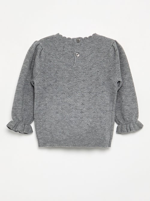 Maglione ricamato in maglia traforata - Kiabi