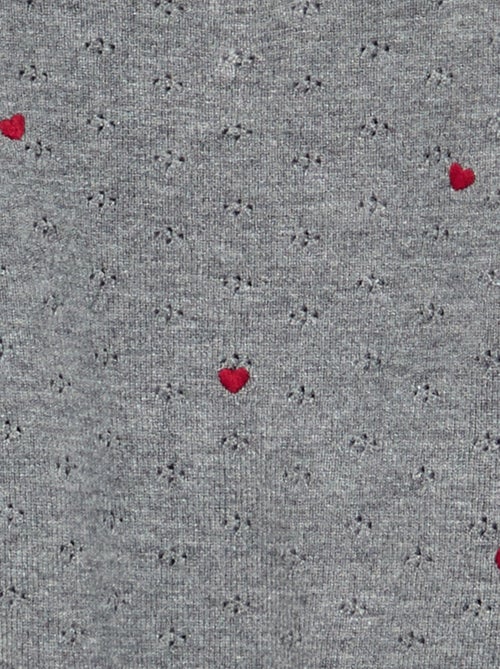 Maglione ricamato in maglia traforata - Kiabi