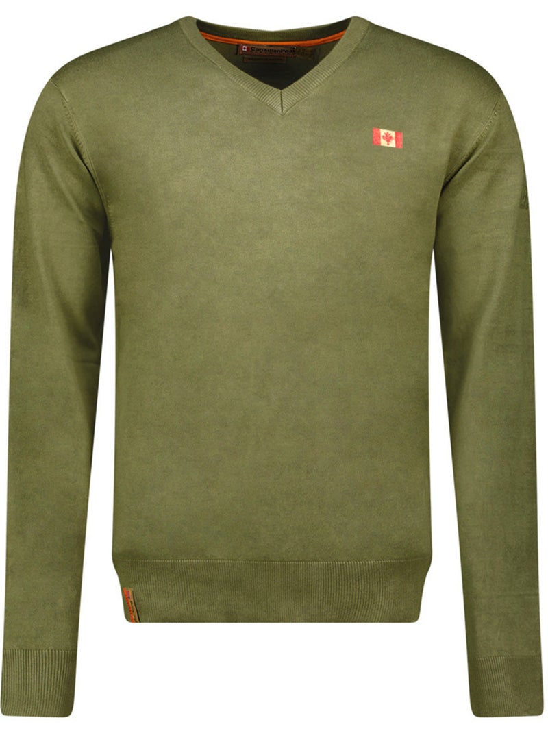 Maglione scollo a v felineak – canadian peak Verde oliva - Kiabi