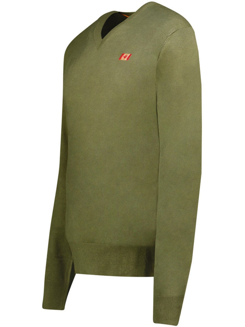 Maglione scollo a v felineak – canadian peak Verde oliva - Kiabi