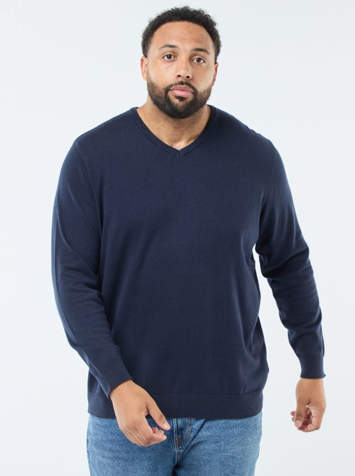 Maglione scollo a V in maglia fine - Kiabi