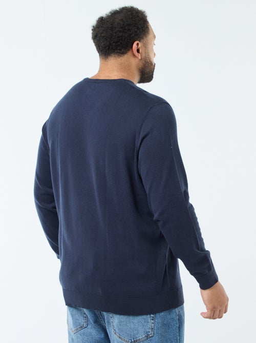 Maglione scollo a V in maglia fine - Kiabi