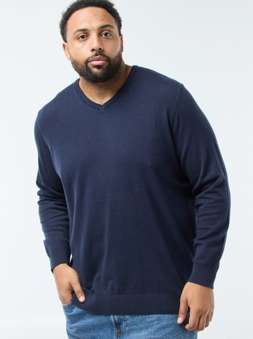 Maglione scollo a V in maglia fine - Kiabi