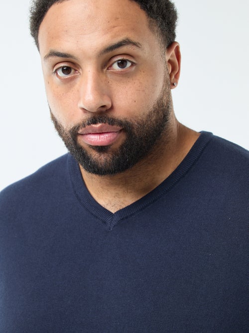 Maglione scollo a V in maglia fine - Kiabi