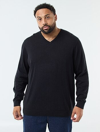 Maglione scollo a V in maglia fine