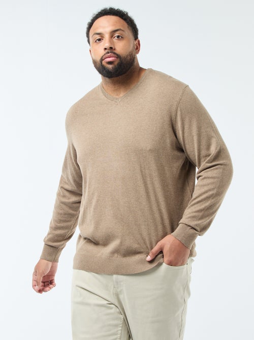 Maglione scollo a V in maglia fine - Kiabi