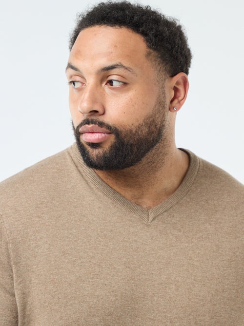Maglione scollo a V in maglia fine - Kiabi