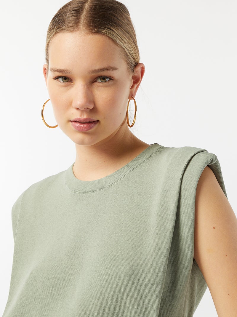 Maglione scollo tondo con spalline VERDE - Kiabi
