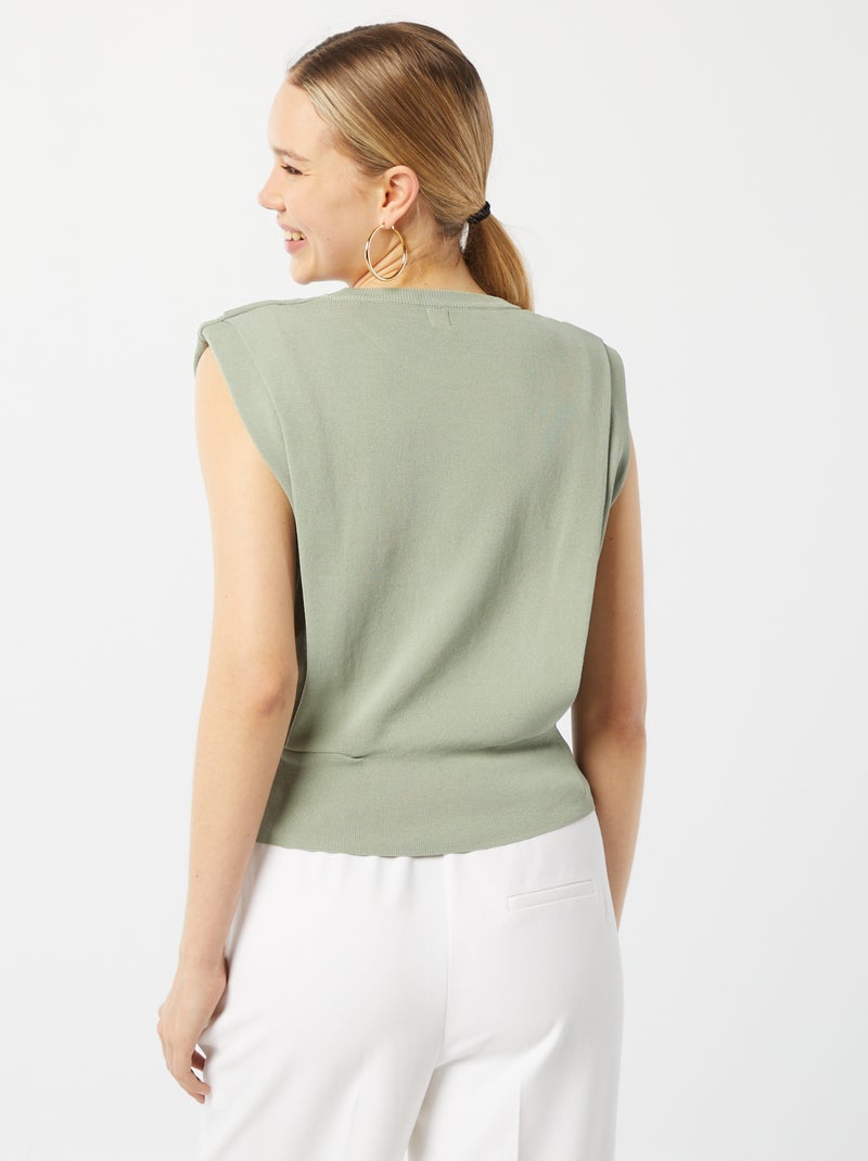 Maglione scollo tondo con spalline VERDE - Kiabi