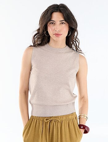 Maglione senza maniche a girocollo