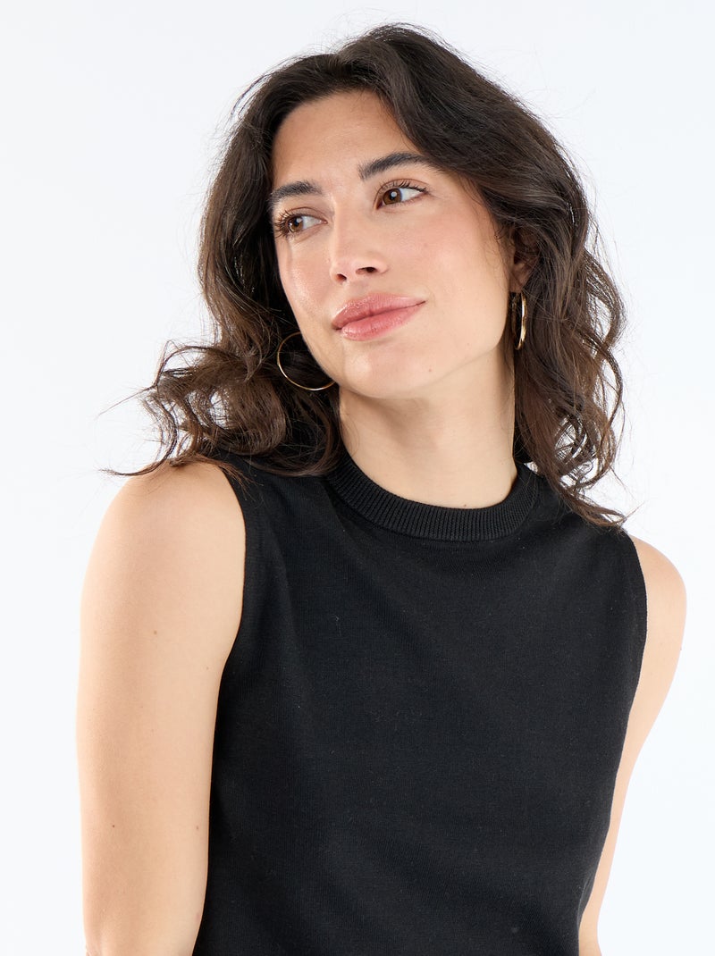 Maglione senza maniche a girocollo Nero - Kiabi