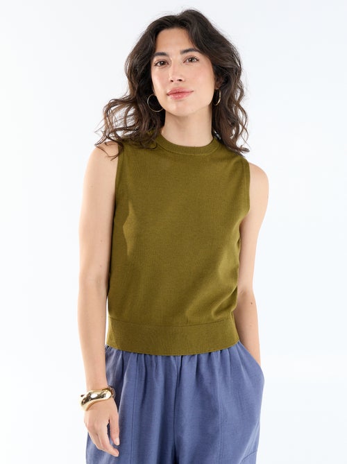 Maglione senza maniche a girocollo - Kiabi