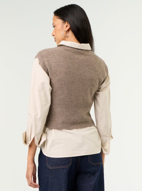 Maglione senza maniche a maglia grossa - Kiabi Maglione senza maniche a maglia grossa - Kiabi