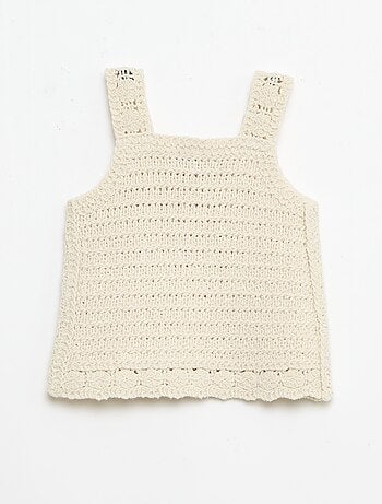 Maglione senza maniche all'uncinetto con dettagli a 'fiori'