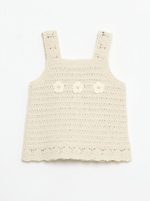 Maglione senza maniche all'uncinetto con dettagli a 'fiori' - Kiabi