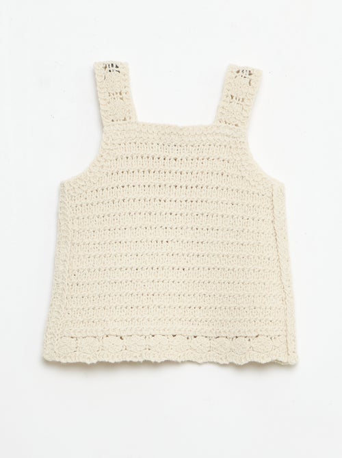 Maglione senza maniche all'uncinetto con dettagli a 'fiori' - Kiabi