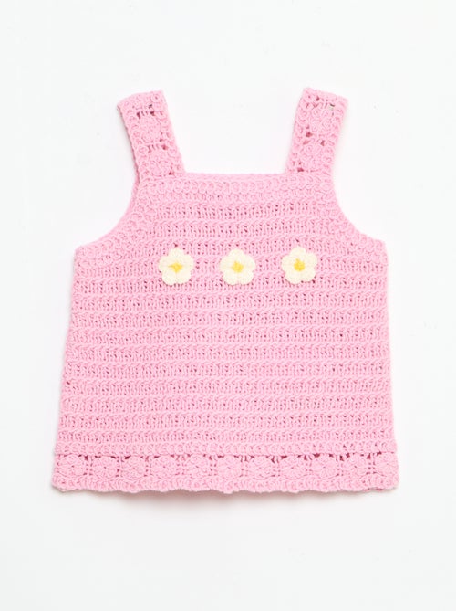 Maglione senza maniche all'uncinetto con dettagli a 'fiori' - Kiabi