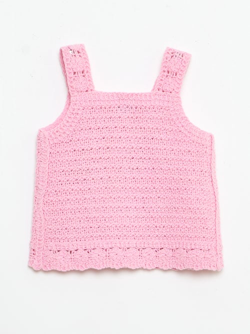 Maglione senza maniche all'uncinetto con dettagli a 'fiori' - Kiabi