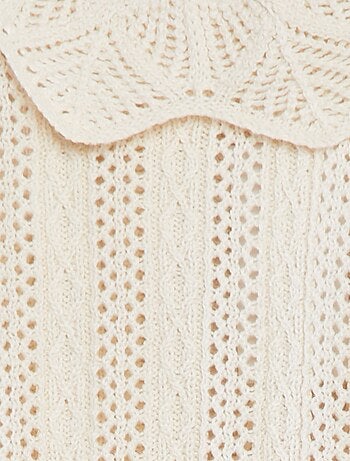 Maglione senza maniche con collo fantasia