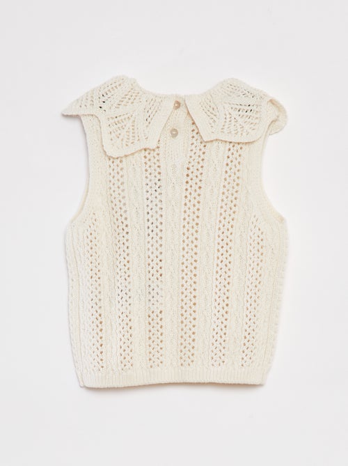 Maglione senza maniche con collo fantasia - Kiabi