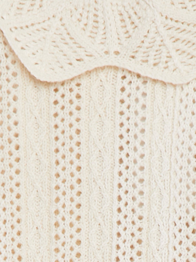 Maglione senza maniche con collo fantasia BIANCO - Kiabi