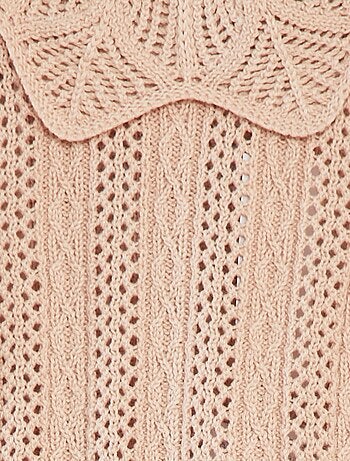 Maglione senza maniche con collo fantasia