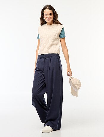 Maglione senza maniche con intrecci