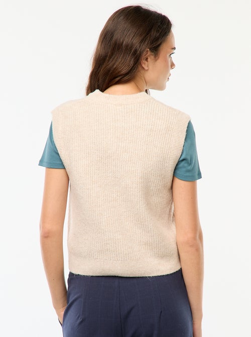 Maglione senza maniche con intrecci - Kiabi