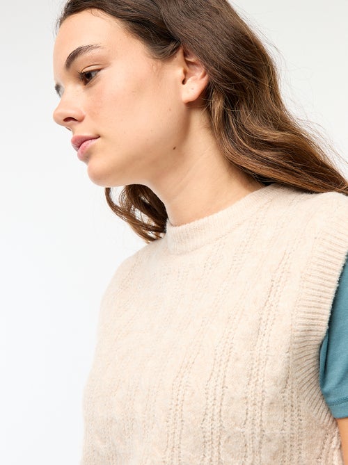 Maglione senza maniche con intrecci - Kiabi
