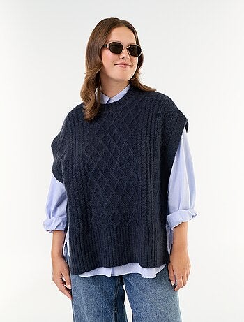 Maglione senza maniche con laccetti sui lati