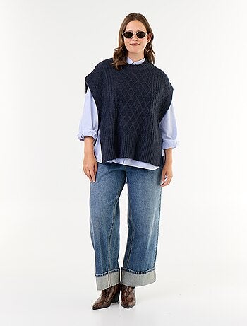 Maglione senza maniche con laccetti sui lati