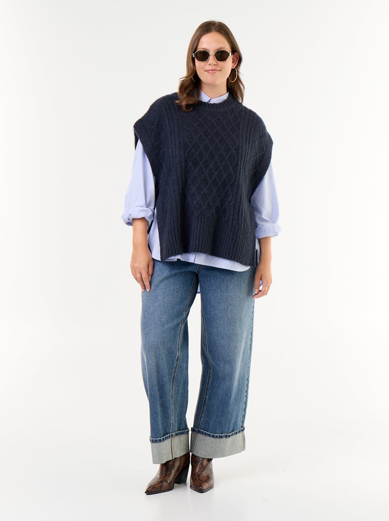 Maglione senza maniche con laccetti sui lati Blu - Kiabi