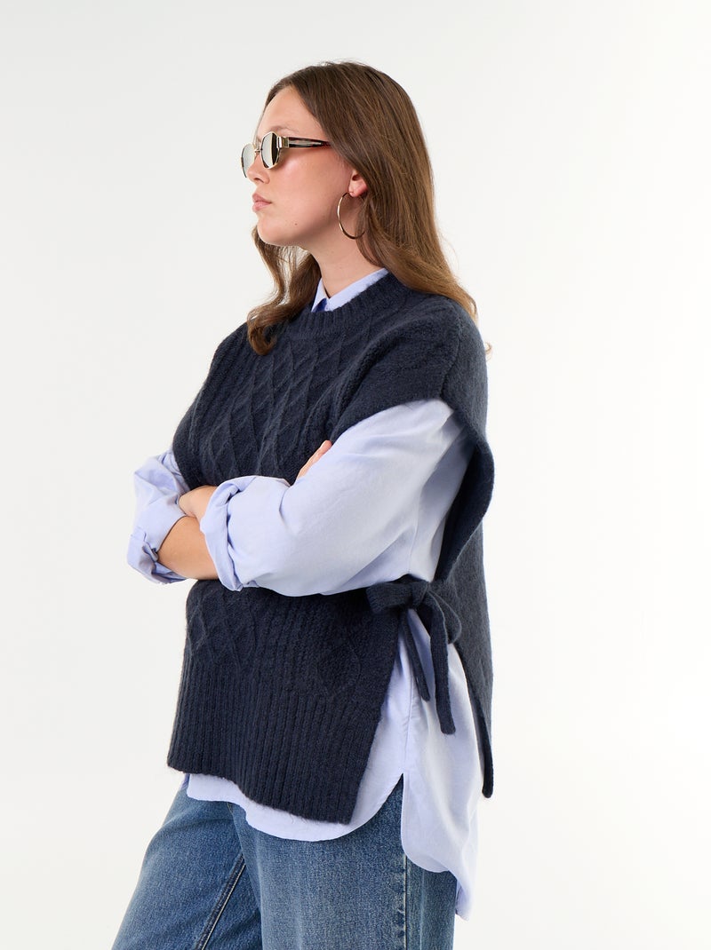 Maglione senza maniche con laccetti sui lati Blu - Kiabi