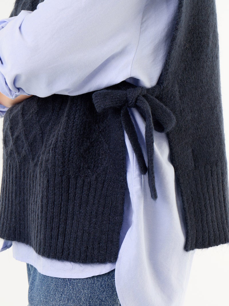 Maglione senza maniche con laccetti sui lati Blu - Kiabi