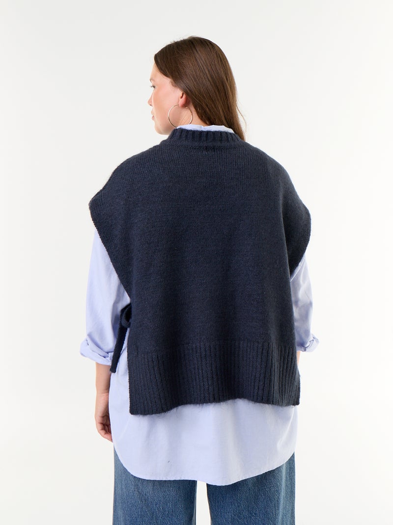 Maglione senza maniche con laccetti sui lati Blu - Kiabi