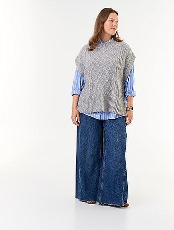 Maglione senza maniche con laccetti sui lati