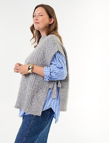 Maglione senza maniche con laccetti sui lati